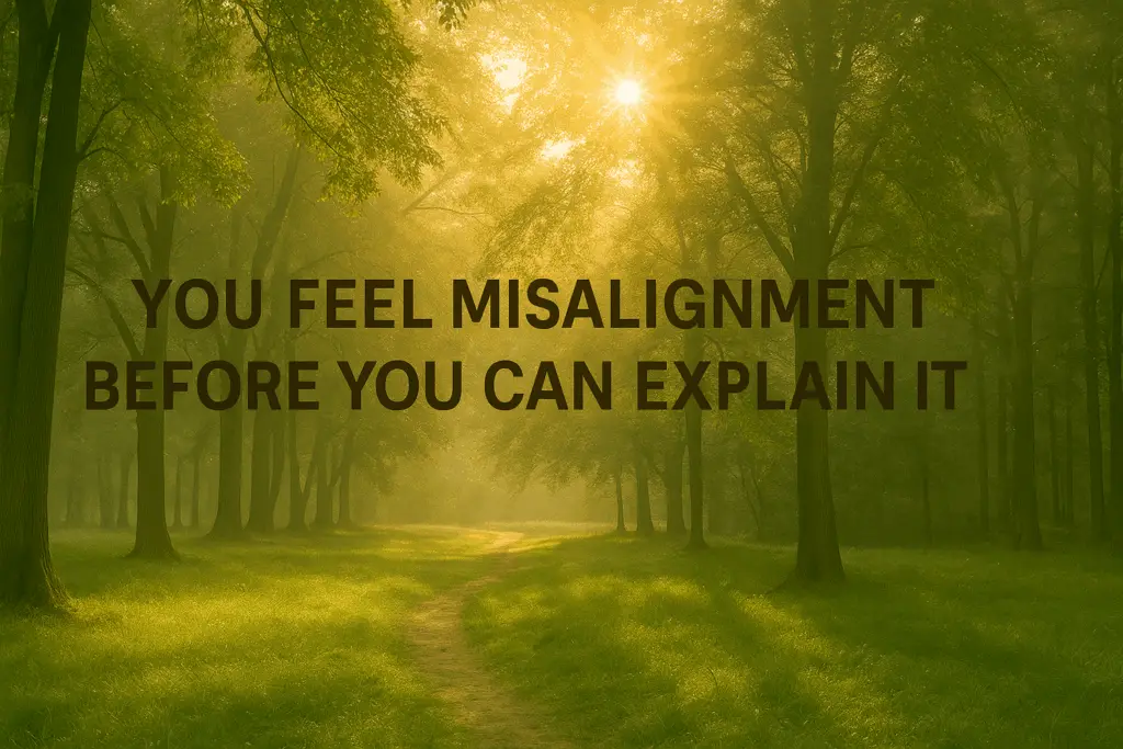 you feel misalignment before you can explain itore
