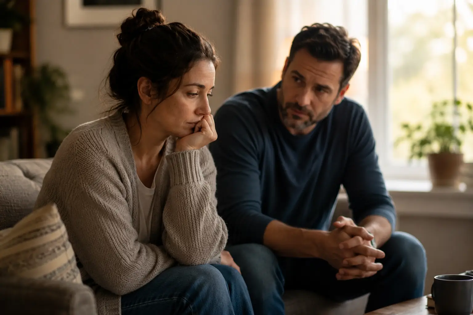 Person sitting quietly after a difficult relational moment, reflecting emotional awareness and the impact of reactions in relationships.